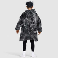 Kek and Kauket Egyptian Kid Wearable Blanket Hoodie Primordial Darkness Design Cosmic Frogs and Serpents