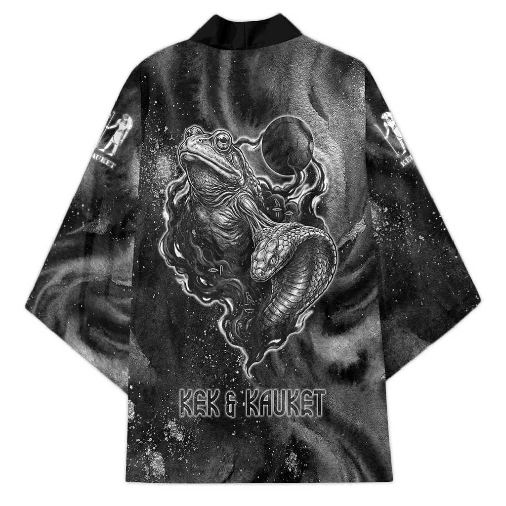Kek and Kauket Egyptian Kimono Primordial Darkness Design Cosmic Frogs and Serpents