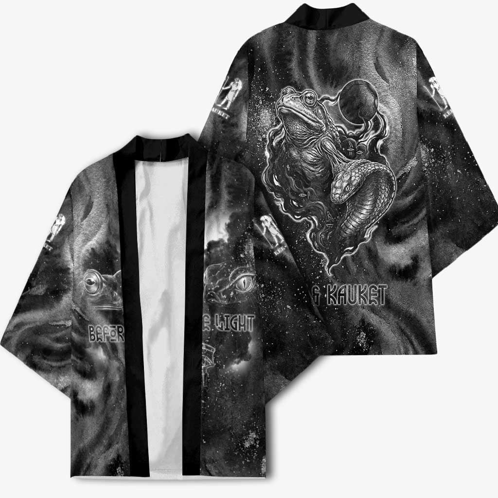Kek and Kauket Egyptian Kimono Primordial Darkness Design Cosmic Frogs and Serpents