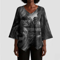 Kek and Kauket Egyptian Kimono Sleeve Blouse Primordial Darkness Design Cosmic Frogs and Serpents