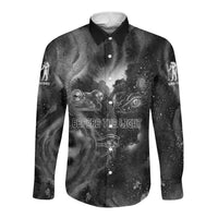Kek and Kauket Egyptian Long Sleeve Button Shirt Primordial Darkness Design Cosmic Frogs and Serpents