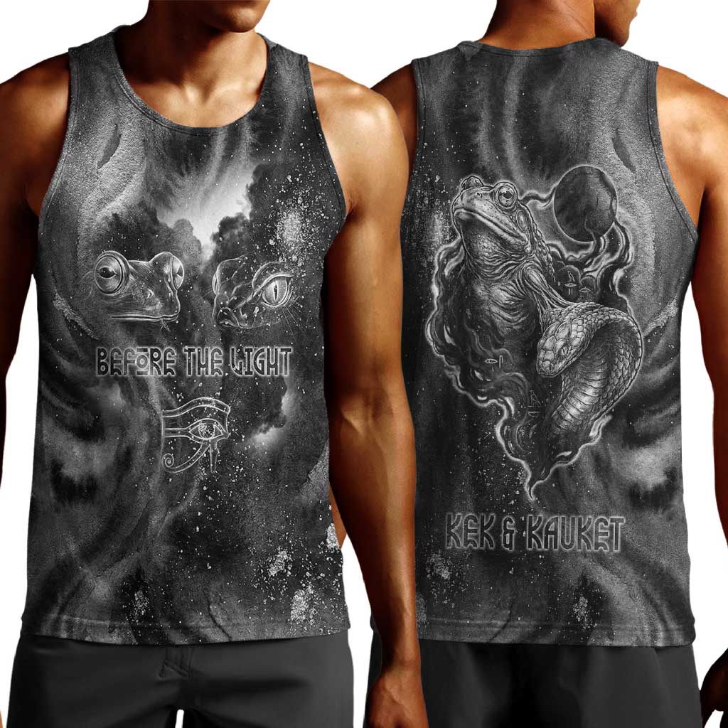 Kek and Kauket Egyptian Men Tank Top Primordial Darkness Design Cosmic Frogs and Serpents