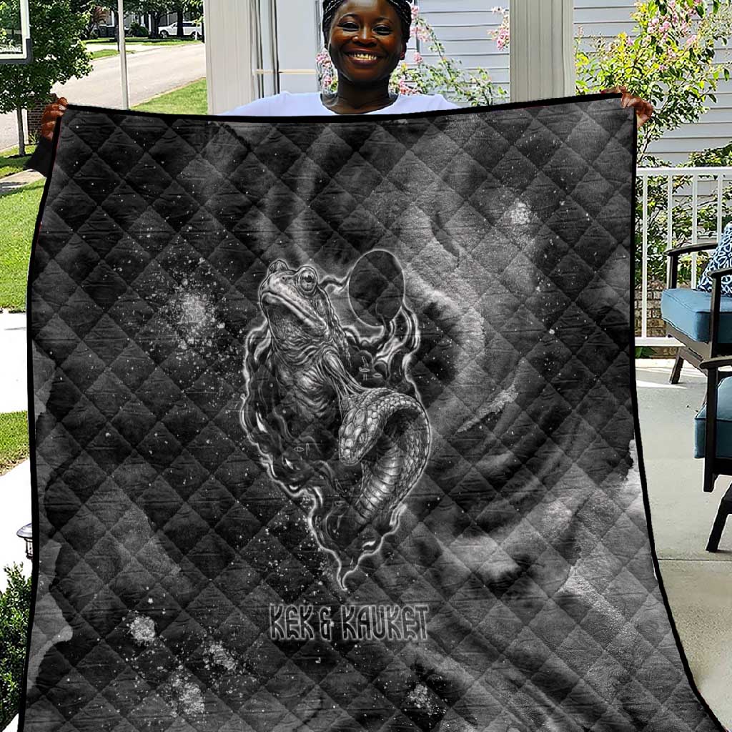Kek and Kauket Egyptian Quilt Primordial Darkness Design Cosmic Frogs and Serpents
