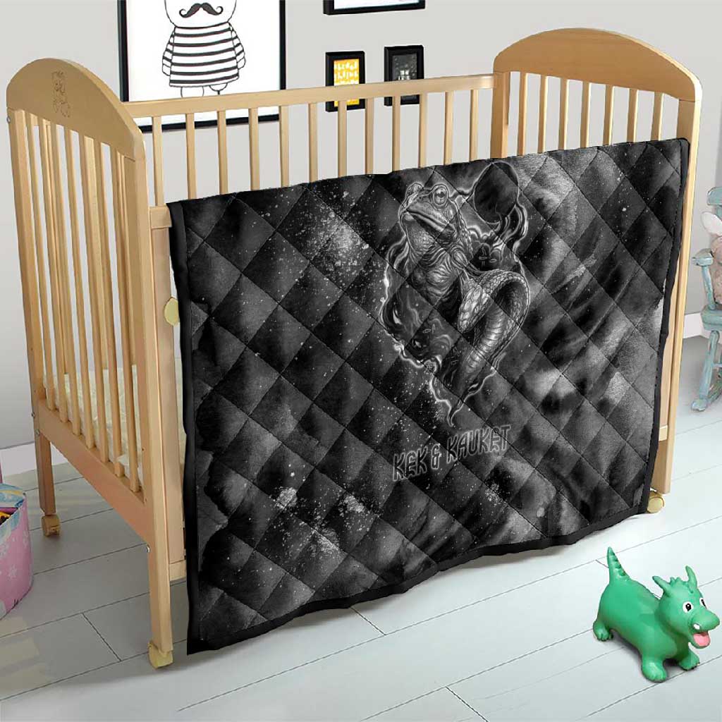 Kek and Kauket Egyptian Quilt Primordial Darkness Design Cosmic Frogs and Serpents