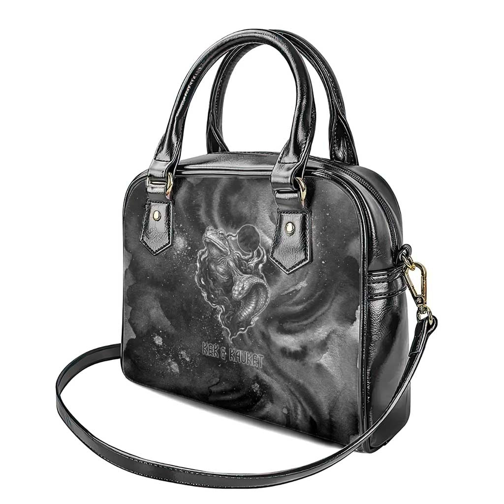 Kek and Kauket Egyptian Shoulder Handbag Primordial Darkness Design Cosmic Frogs and Serpents