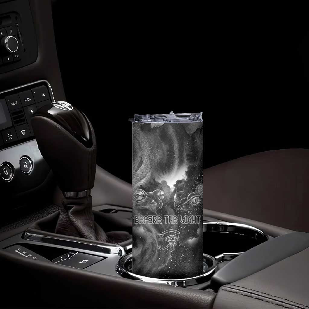 Kek and Kauket Egyptian Skinny Tumbler Primordial Darkness Design Cosmic Frogs and Serpents
