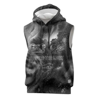 Kek and Kauket Egyptian Sleeveless Hoodie Primordial Darkness Design Cosmic Frogs and Serpents