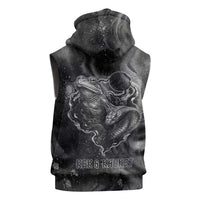 Kek and Kauket Egyptian Sleeveless Hoodie Primordial Darkness Design Cosmic Frogs and Serpents