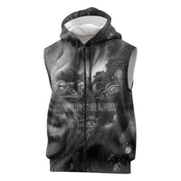 Kek and Kauket Egyptian Sleeveless Zip Hoodie Primordial Darkness Design Cosmic Frogs and Serpents