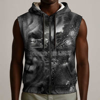 Kek and Kauket Egyptian Sleeveless Zip Hoodie Primordial Darkness Design Cosmic Frogs and Serpents