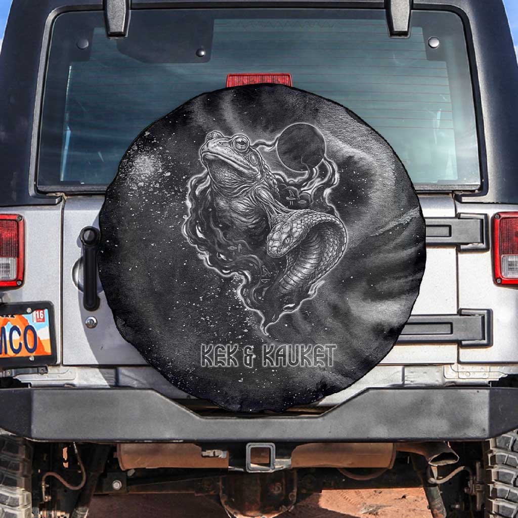Kek and Kauket Egyptian Spare Tire Cover Primordial Darkness Design Cosmic Frogs and Serpents