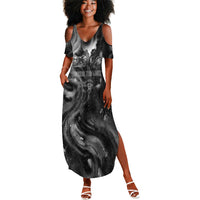 Kek and Kauket Egyptian Summer Maxi Dress Primordial Darkness Design Cosmic Frogs and Serpents