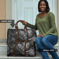 Kek and Kauket Egyptian Travel Bag Primordial Darkness Design Cosmic Frogs and Serpents