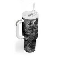 Kek and Kauket Egyptian Tumbler With Handle Primordial Darkness Design Cosmic Frogs and Serpents