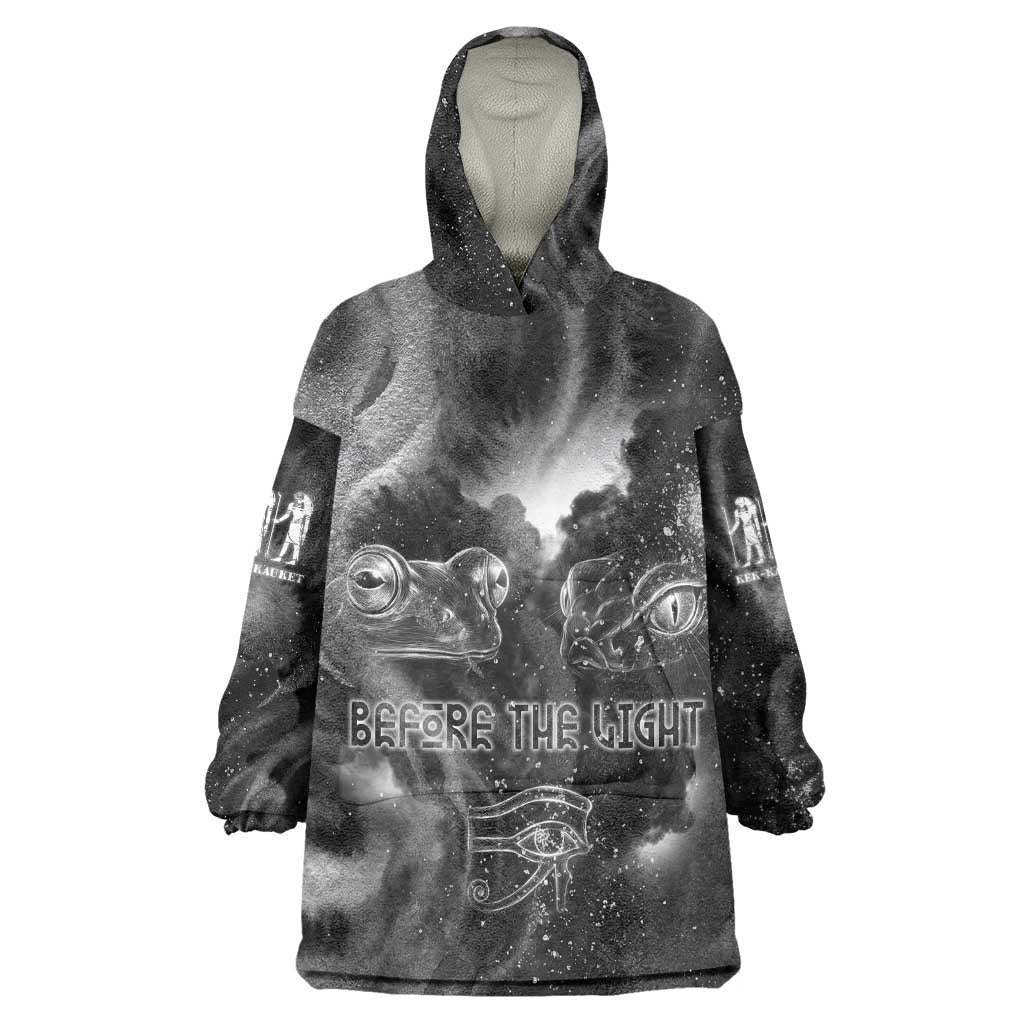 Kek and Kauket Egyptian Wearable Blanket Hoodie Primordial Darkness Design Cosmic Frogs and Serpents
