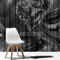 Kek and Kauket Egyptian Window Curtain Primordial Darkness Design Cosmic Frogs and Serpents