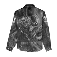 Kek and Kauket Egyptian Women Casual Shirt Primordial Darkness Design Cosmic Frogs and Serpents