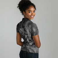 Kek and Kauket Egyptian Women Polo Shirt Primordial Darkness Design Cosmic Frogs and Serpents