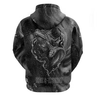 Kek and Kauket Egyptian Zip Hoodie Primordial Darkness Design Cosmic Frogs and Serpents