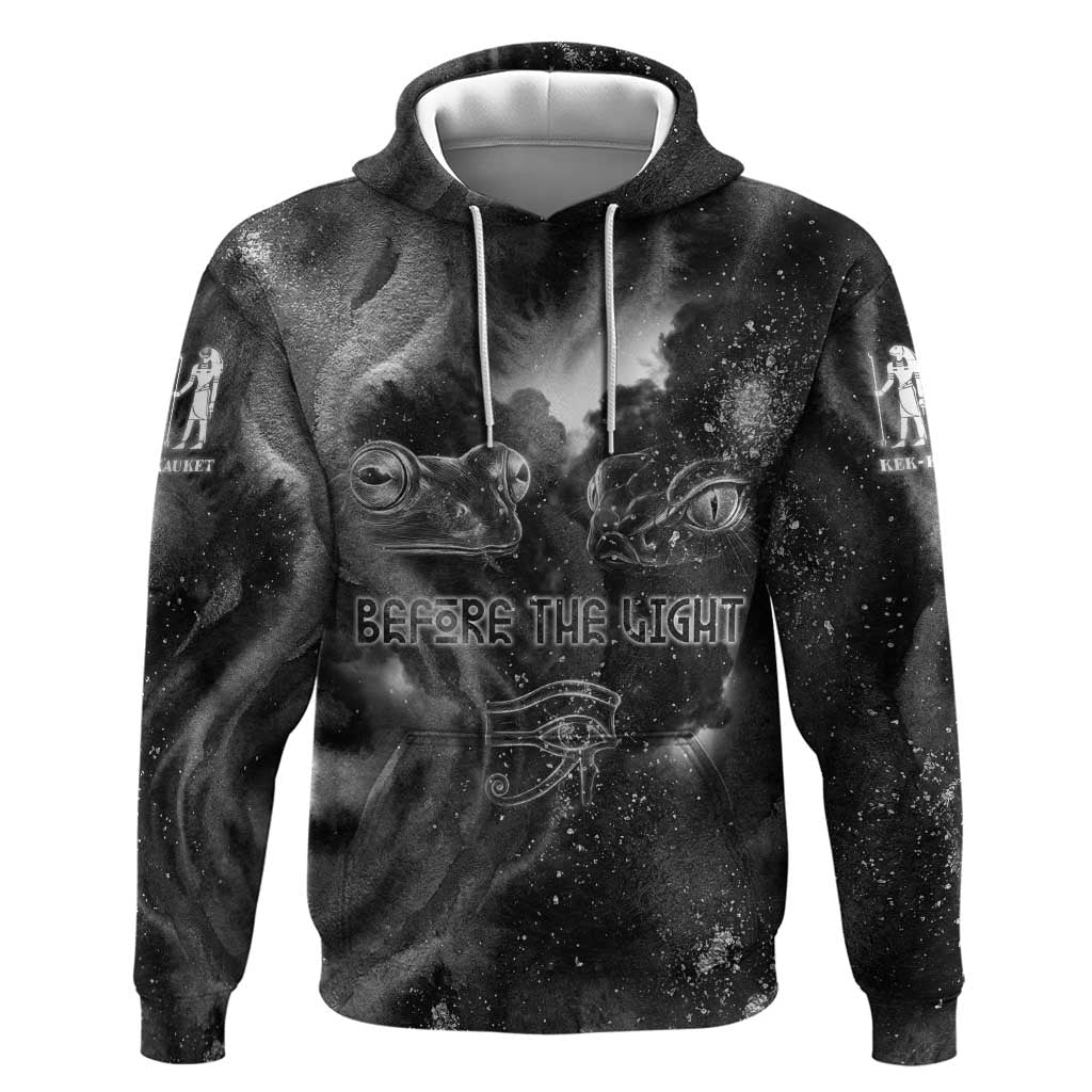 Kek and Kauket Egyptian Zip Hoodie Primordial Darkness Design Cosmic Frogs and Serpents