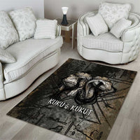 Egypt Kek and Kauket Area Rug Ancient Void Theme with Frog and Serpent Duality