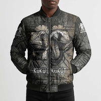 Egypt Kek and Kauket Bomber Puffer Jacket Ancient Void Theme with Frog and Serpent Duality