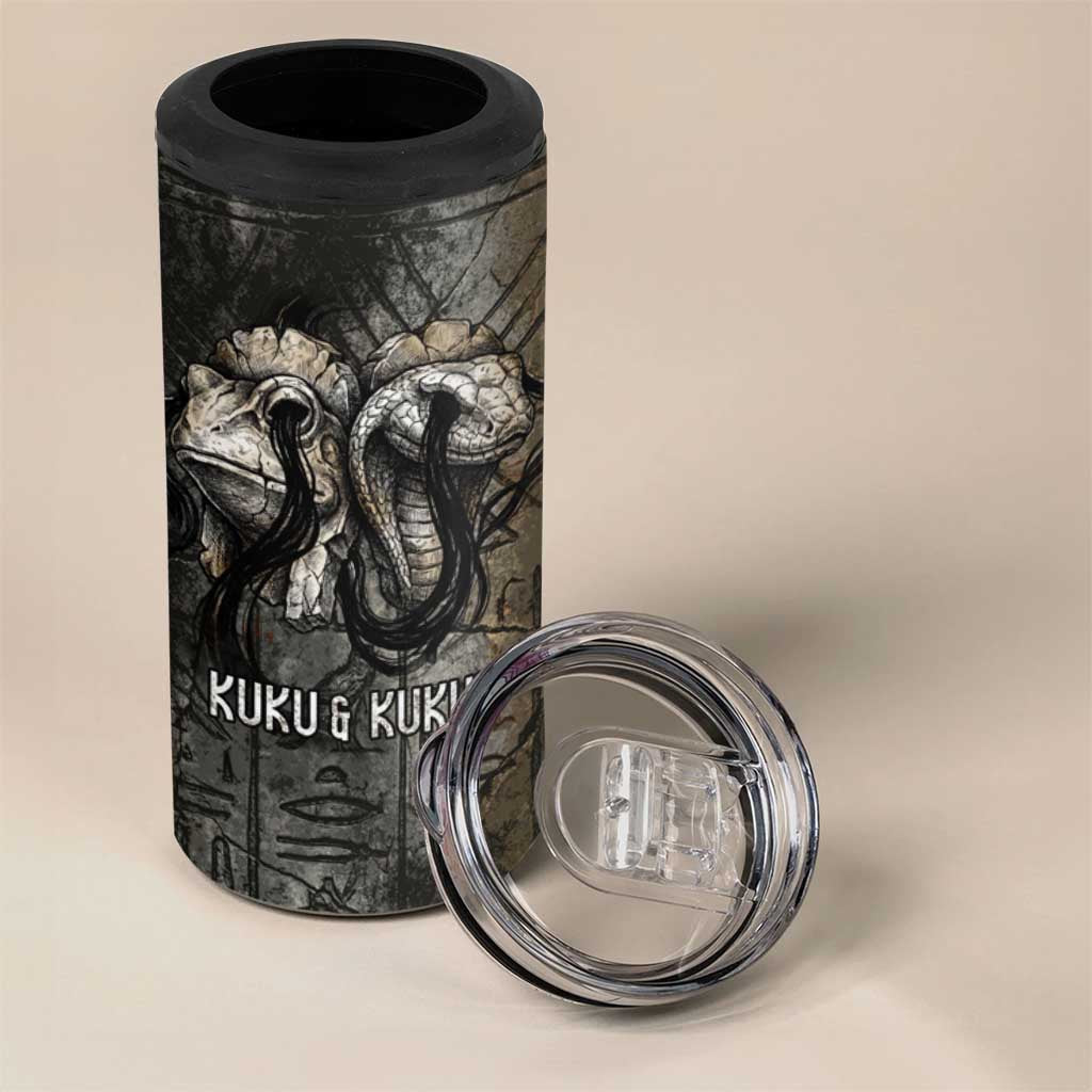 Egypt Kek and Kauket 4 in 1 Can Cooler Tumbler Ancient Void Theme with Frog and Serpent Duality