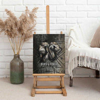 Egypt Kek and Kauket Canvas Wall Art Ancient Void Theme with Frog and Serpent Duality
