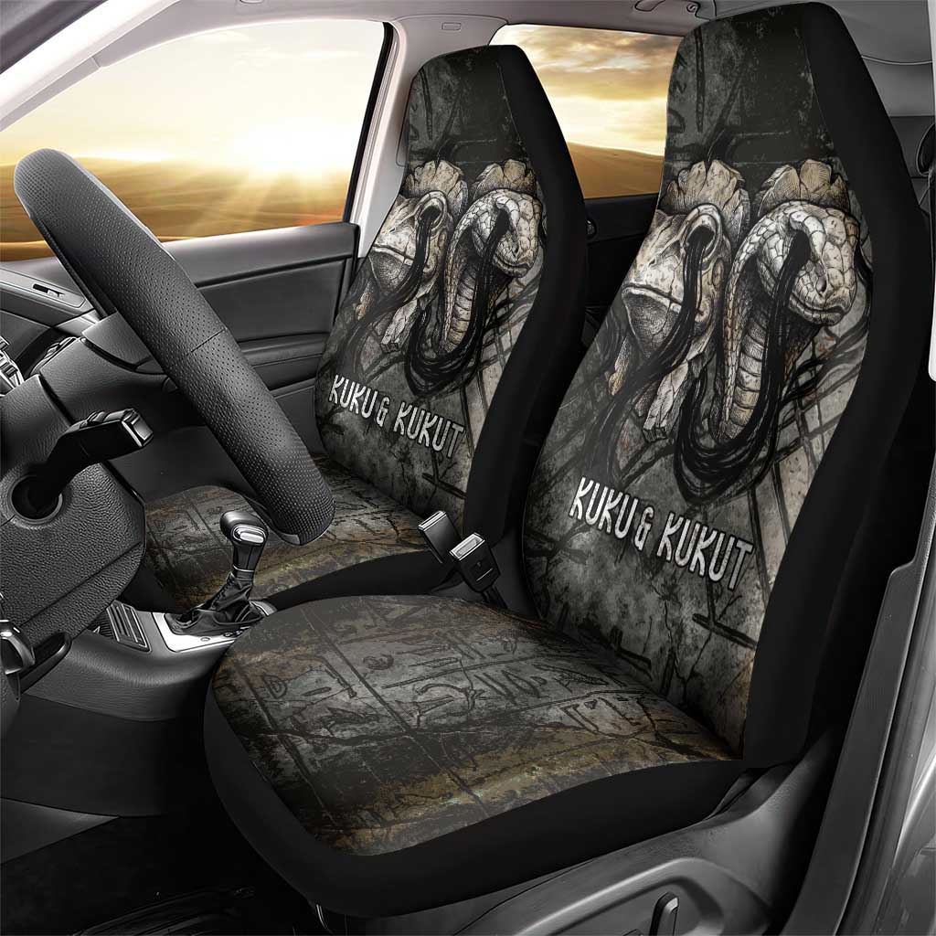 Egypt Kek and Kauket Car Seat Cover Ancient Void Theme with Frog and Serpent Duality
