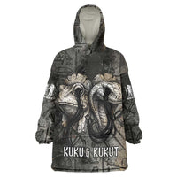 Egypt Kek and Kauket Kid Wearable Blanket Hoodie Ancient Void Theme with Frog and Serpent Duality