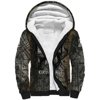Egypt Kek and Kauket Sherpa Hoodie Ancient Void Theme with Frog and Serpent Duality