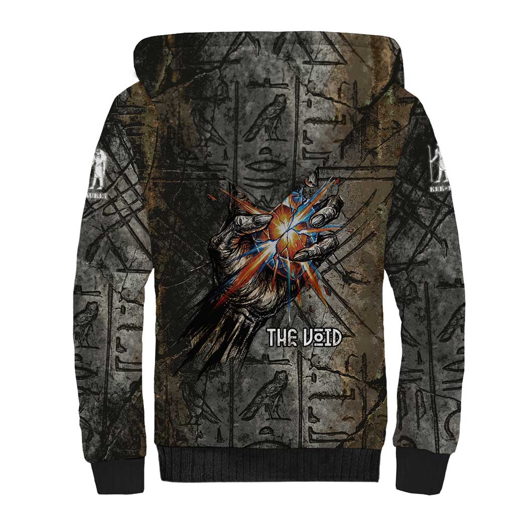 Egypt Kek and Kauket Sherpa Hoodie Ancient Void Theme with Frog and Serpent Duality