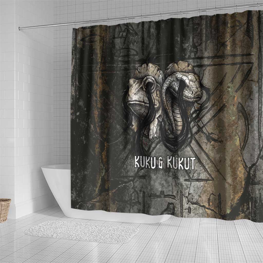 Egypt Kek and Kauket Shower Curtain Ancient Void Theme with Frog and Serpent Duality