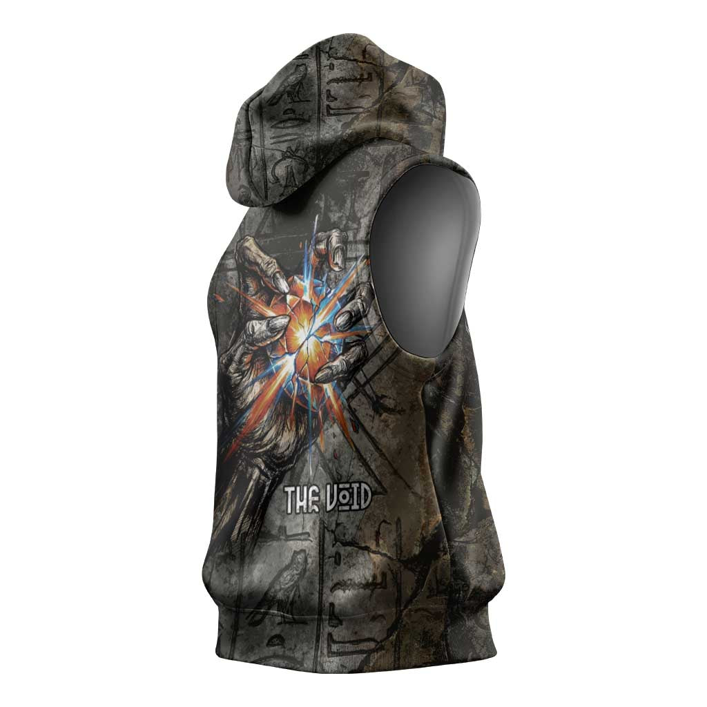 Egypt Kek and Kauket Sleeveless Hoodie Ancient Void Theme with Frog and Serpent Duality
