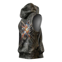 Egypt Kek and Kauket Sleeveless Hoodie Ancient Void Theme with Frog and Serpent Duality