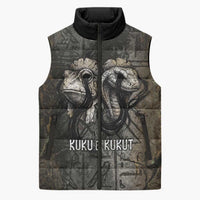 Egypt Kek and Kauket Sleeveless Puffer Jacket Ancient Void Theme with Frog and Serpent Duality