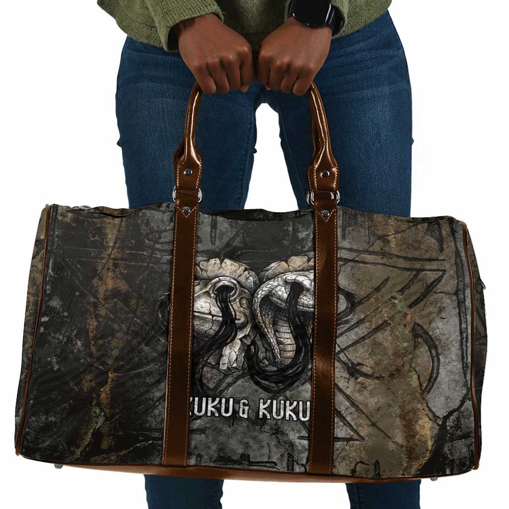 Egypt Kek and Kauket Travel Bag Ancient Void Theme with Frog and Serpent Duality