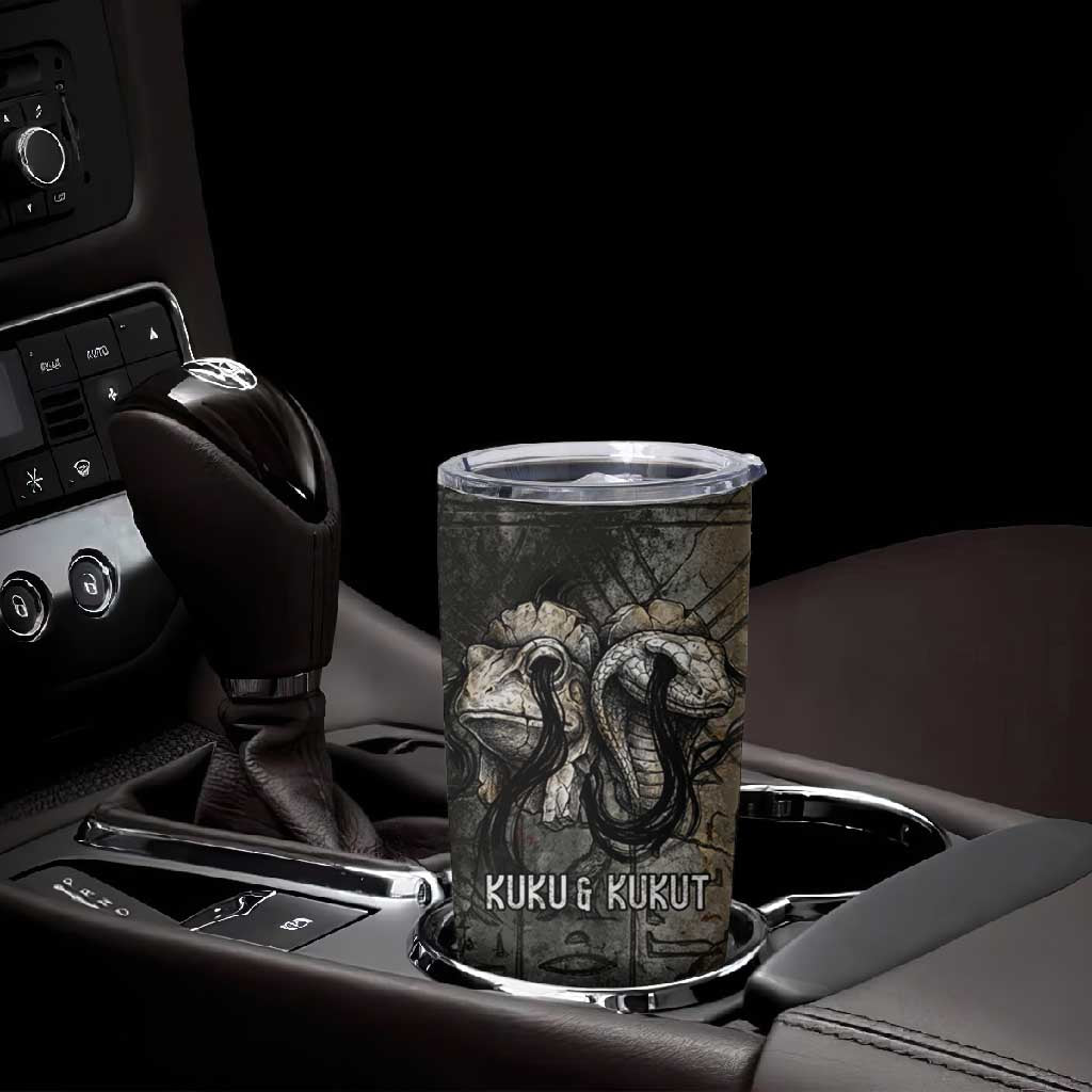 Egypt Kek and Kauket Tumbler Cup Ancient Void Theme with Frog and Serpent Duality