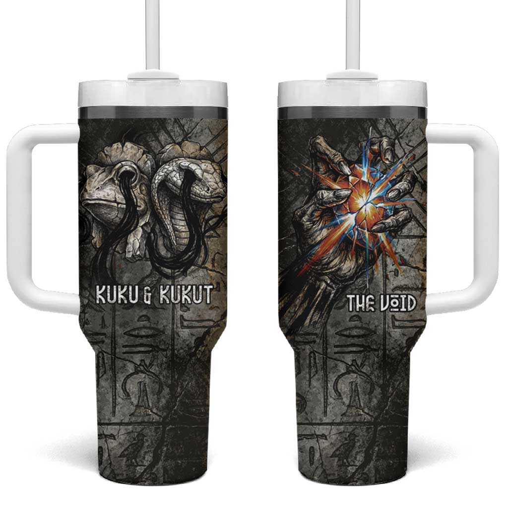 Egypt Kek and Kauket Tumbler With Handle Ancient Void Theme with Frog and Serpent Duality