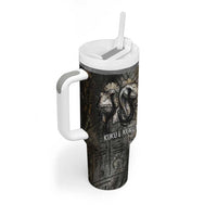Egypt Kek and Kauket Tumbler With Handle Ancient Void Theme with Frog and Serpent Duality
