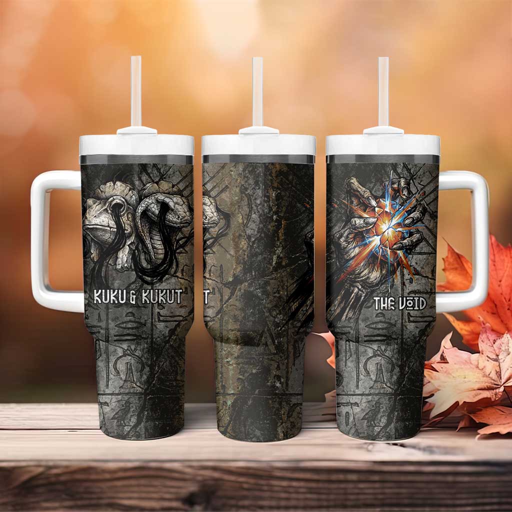 Egypt Kek and Kauket Tumbler With Handle Ancient Void Theme with Frog and Serpent Duality