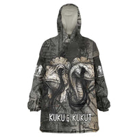 Egypt Kek and Kauket Wearable Blanket Hoodie Ancient Void Theme with Frog and Serpent Duality