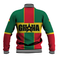 Ghana Flag Baseball Jacket with Coat of Arms Design