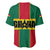 Ghana Flag Baseball Jersey with Coat of Arms Design