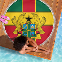 Ghana Flag Beach Blanket with Coat of Arms Design