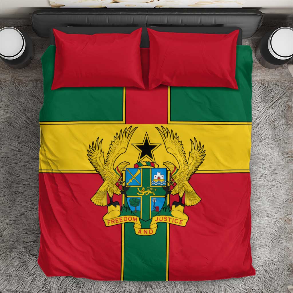 Ghana Flag Bedding Set with Coat of Arms Design