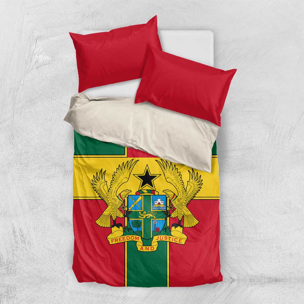 Ghana Flag Bedding Set with Coat of Arms Design