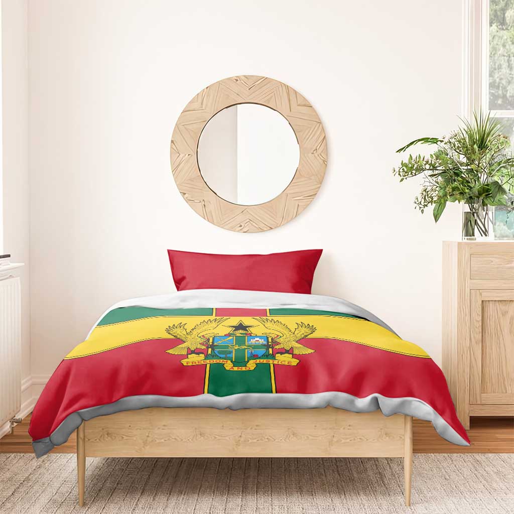 Ghana Flag Bedding Set with Coat of Arms Design