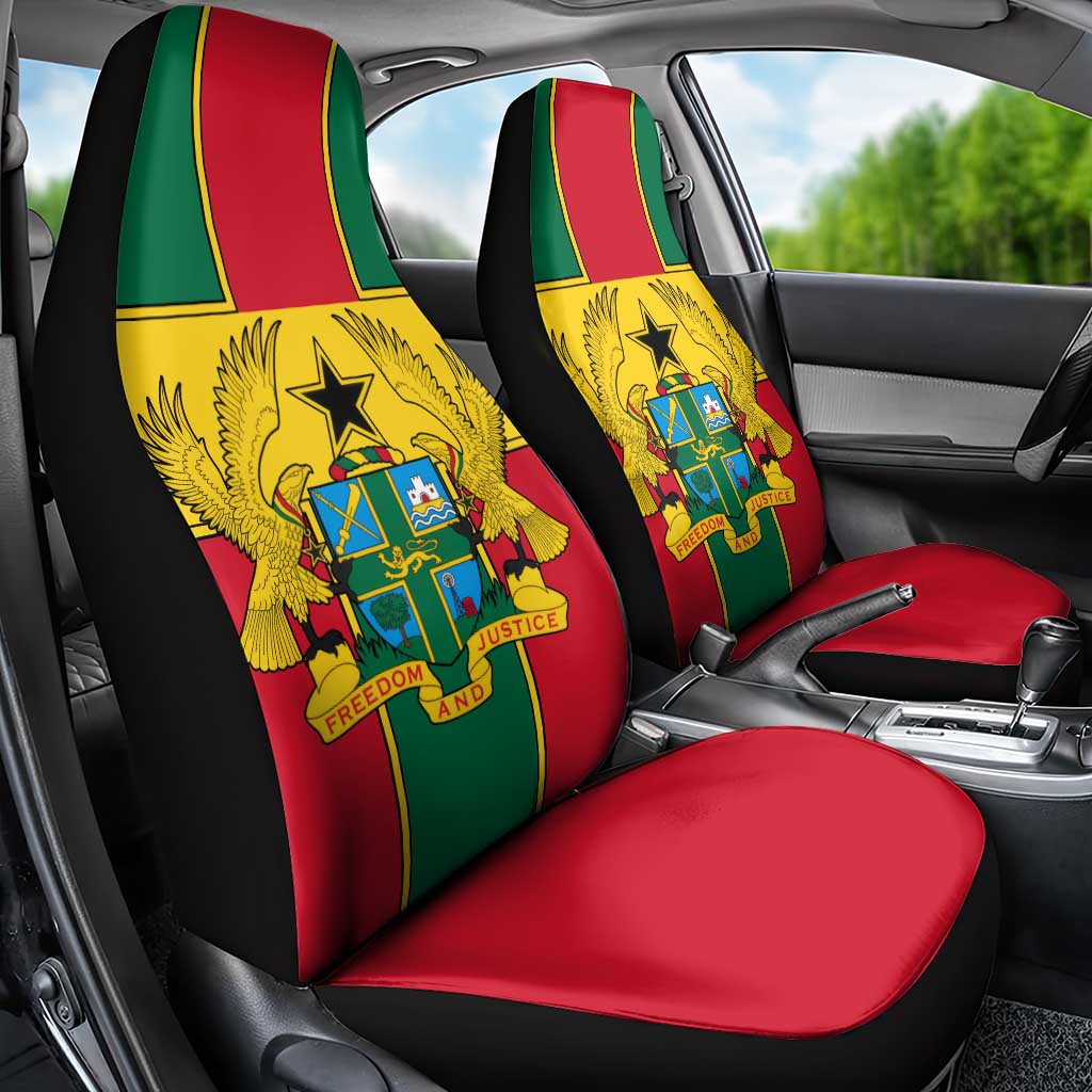 Ghana Flag Car Seat Cover with Coat of Arms Design