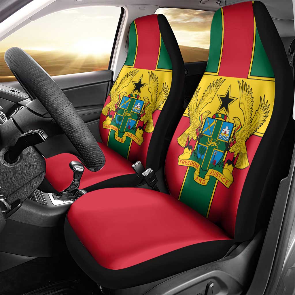 Ghana Flag Car Seat Cover with Coat of Arms Design